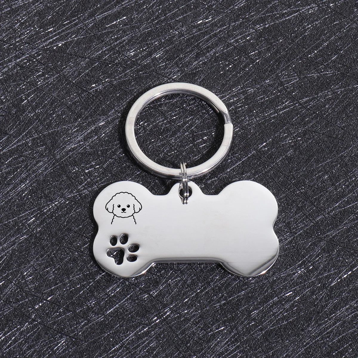 Plaques d'identité personnalisées pour chiens - Texte personnalisé - Plaque d'identification en forme d'os en acier inoxydable - Gravure laser - Anti-perte - Étiquette d'identification personnalisée pour animaux de compagnie