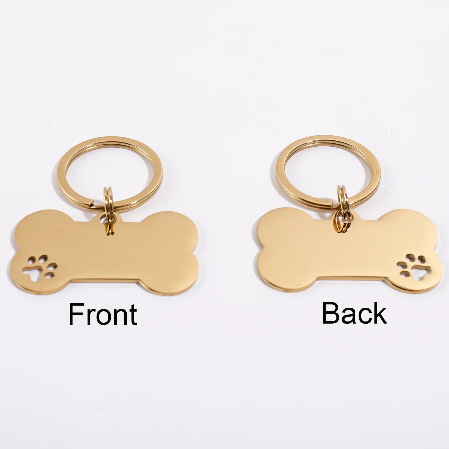 Plaques d'identité personnalisées pour chiens - Texte personnalisé - Plaque d'identification en forme d'os en acier inoxydable - Gravure laser - Anti-perte - Étiquette d'identification personnalisée pour animaux de compagnie