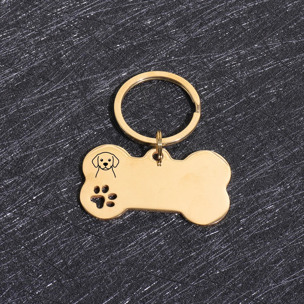 Plaques d'identité personnalisées pour chiens - Texte personnalisé - Plaque d'identification en forme d'os en acier inoxydable - Gravure laser - Anti-perte - Étiquette d'identification personnalisée pour animaux de compagnie