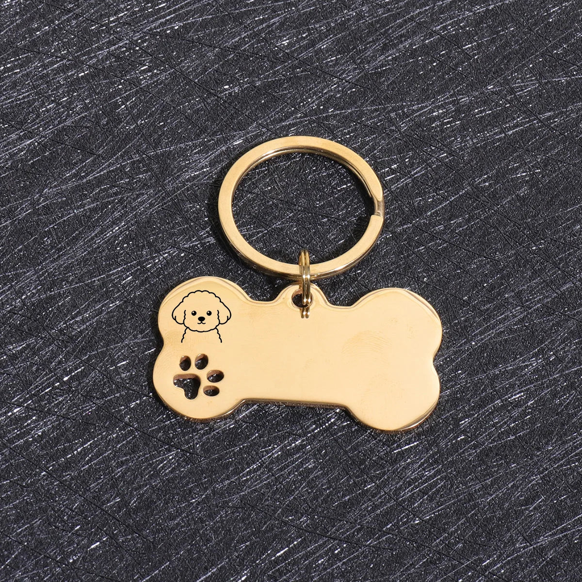 Plaques d'identité personnalisées pour chiens - Texte personnalisé - Plaque d'identification en forme d'os en acier inoxydable - Gravure laser - Anti-perte - Étiquette d'identification personnalisée pour animaux de compagnie