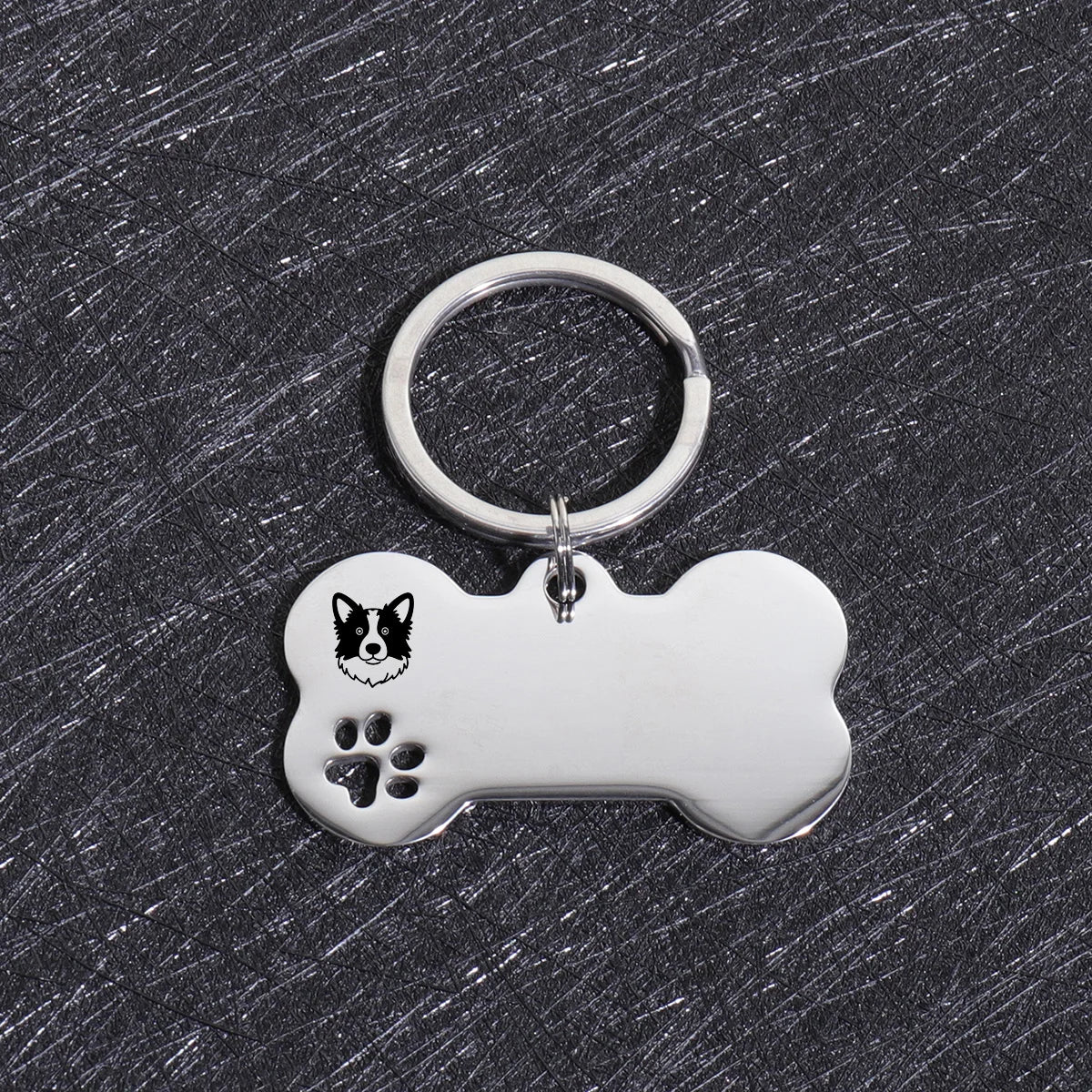 Plaques d'identité personnalisées pour chiens - Texte personnalisé - Plaque d'identification en forme d'os en acier inoxydable - Gravure laser - Anti-perte - Étiquette d'identification personnalisée pour animaux de compagnie