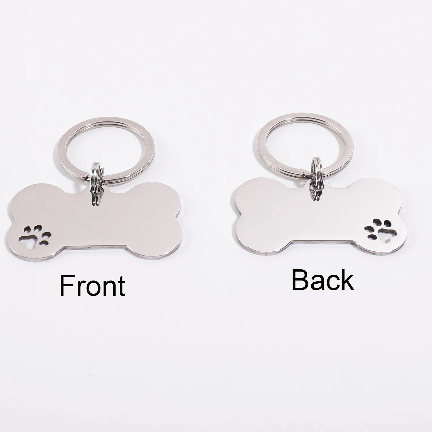 Plaques d'identité personnalisées pour chiens - Texte personnalisé - Plaque d'identification en forme d'os en acier inoxydable - Gravure laser - Anti-perte - Étiquette d'identification personnalisée pour animaux de compagnie