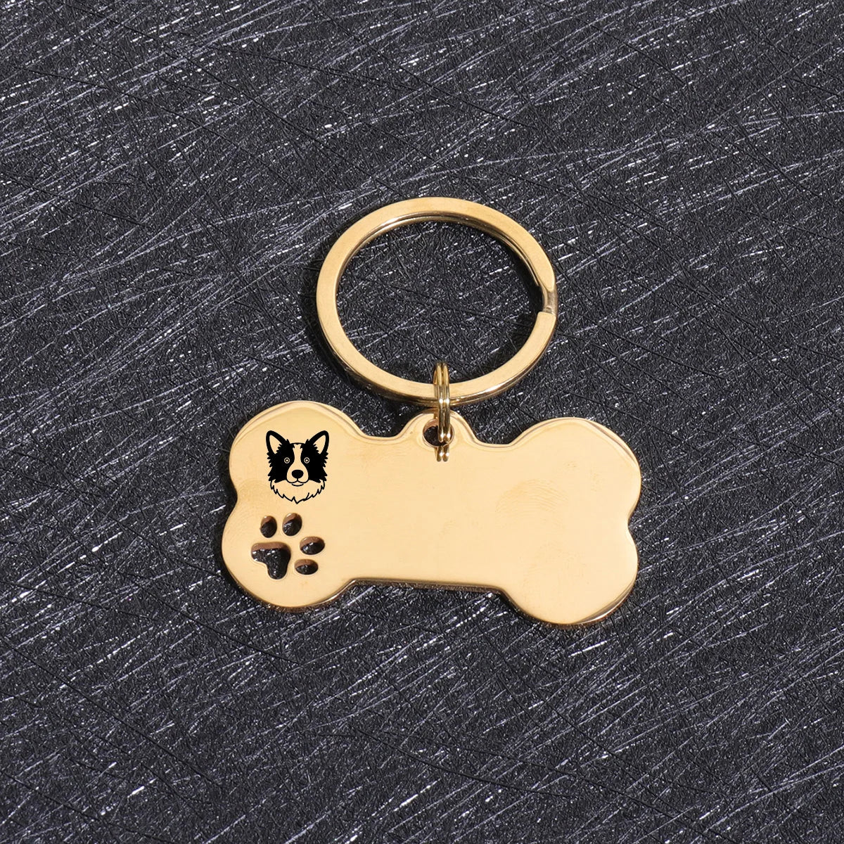 Plaques d'identité personnalisées pour chiens - Texte personnalisé - Plaque d'identification en forme d'os en acier inoxydable - Gravure laser - Anti-perte - Étiquette d'identification personnalisée pour animaux de compagnie