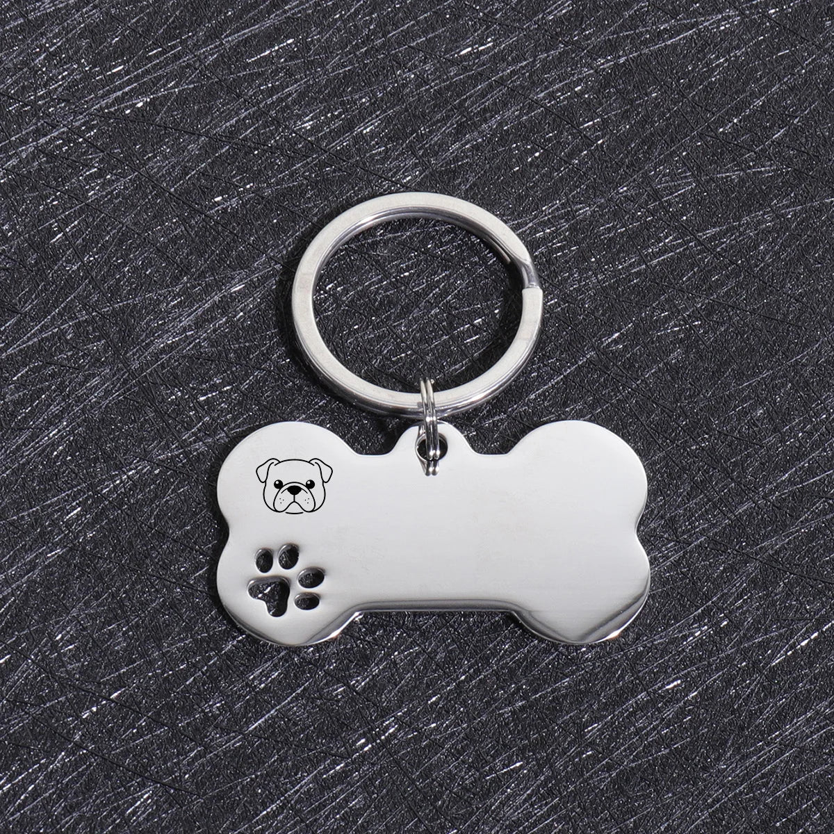 Plaques d'identité personnalisées pour chiens - Texte personnalisé - Plaque d'identification en forme d'os en acier inoxydable - Gravure laser - Anti-perte - Étiquette d'identification personnalisée pour animaux de compagnie