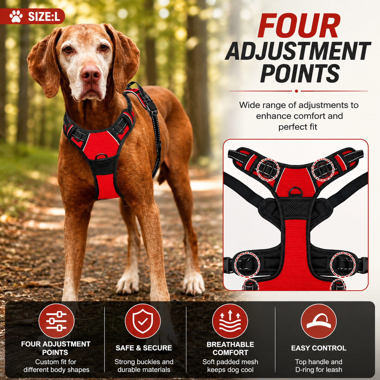 Pawnellya ComfortFit™ — Harnais Confortable Anti-Traction pour Chien