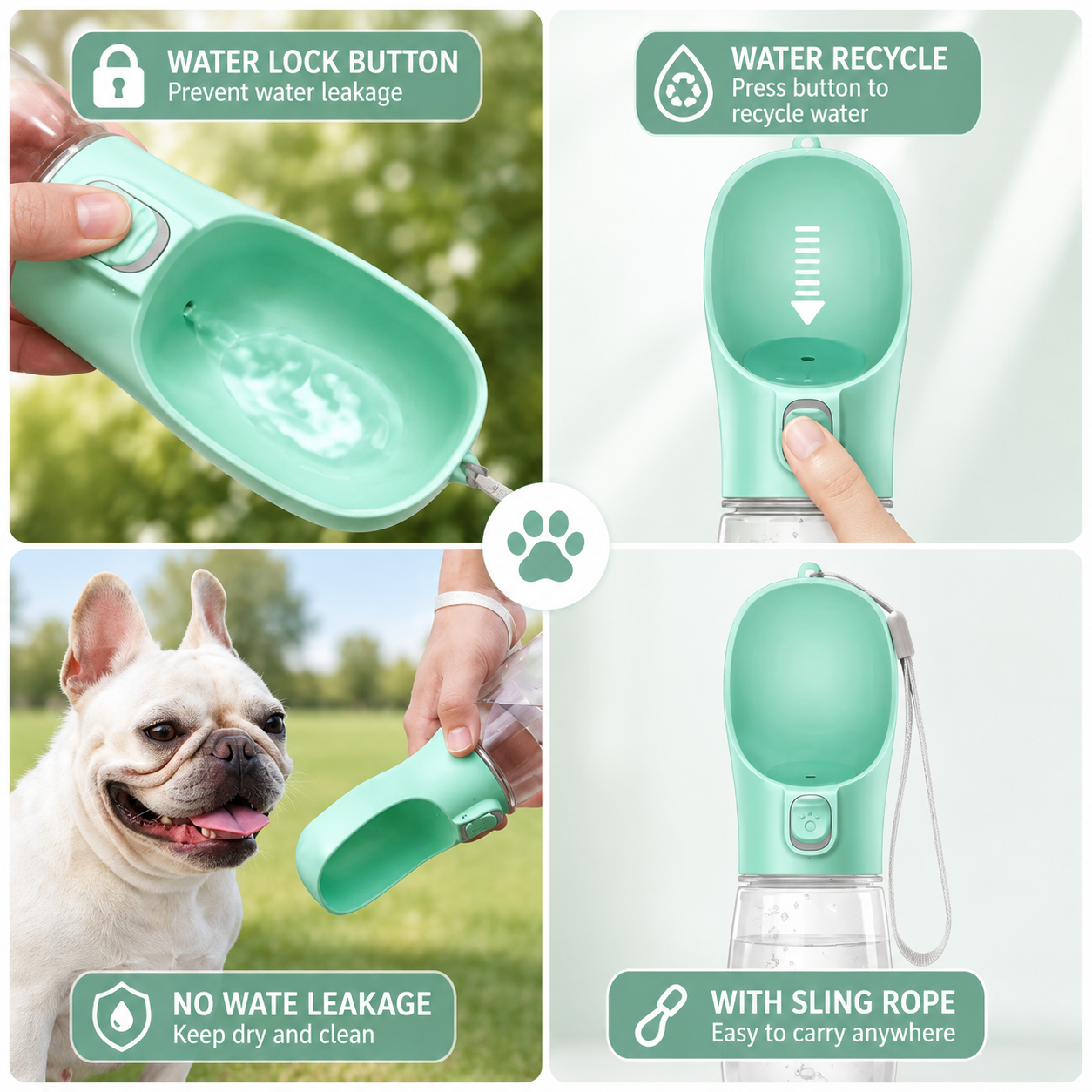 Pawnellya GoBottle™ — Gourde Portable pour Chien en Promenade & Voyage
