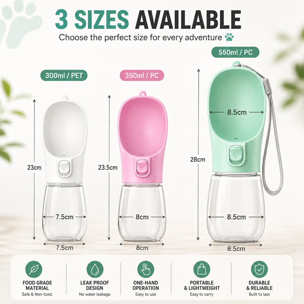 Pawnellya GoBottle™ — Gourde Portable pour Chien en Promenade & Voyage